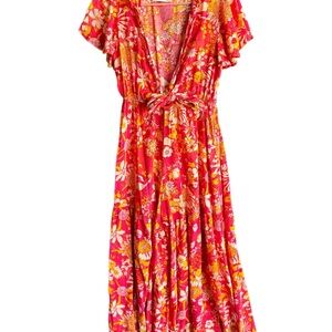Vibrant Floral Romper Pink.